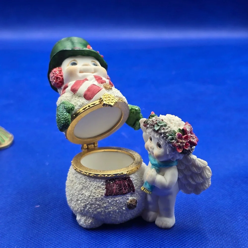 Dreamsicles Angel Express 2004 Ornament & Jolly Snowman Hinged Trinket Box Set